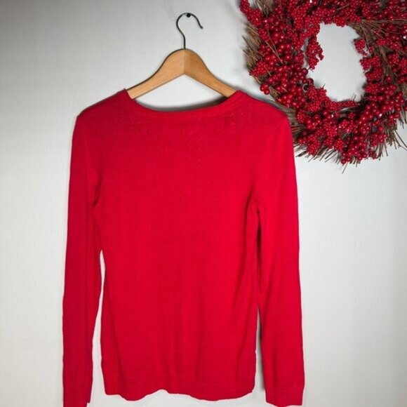 Tommy Hilfiger Womens Polar Bear Graphic Crewneck Sweater Eclectic SMALL Red - Picture 7 of 10